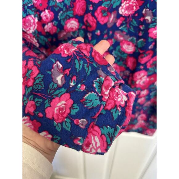 Vtg 80s Laura Ashley Floral Mock Neck Long Sleeve Top Size Medium/Large - Picture 6 of 6
